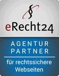 eRecht24 – Siegel Agentur-Partner in Blau