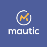 Mautic: Blaues Logo mit dem Buchstaben M in Gelb